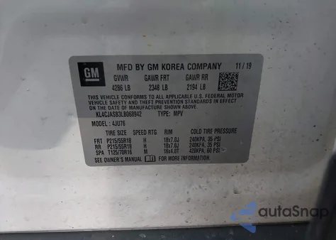 2020 Buick Encore Fwd Preferred z USA, uszkodzony, nr VIN KL4CJASB3LB068942